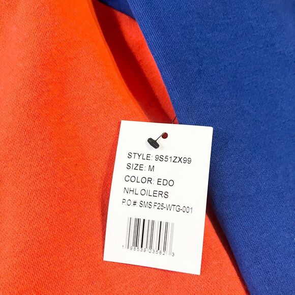 Starter Edmonton Oilers Sweatshirt Mens Medium Pullover 1/4 Zip Oversized New - Picture 3 of 10